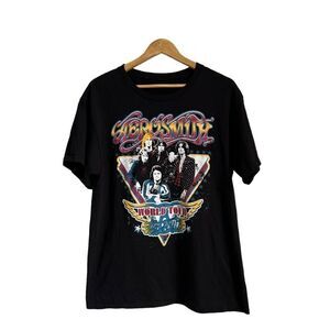 Aerosmith World Tor Black Graphic T Shirt